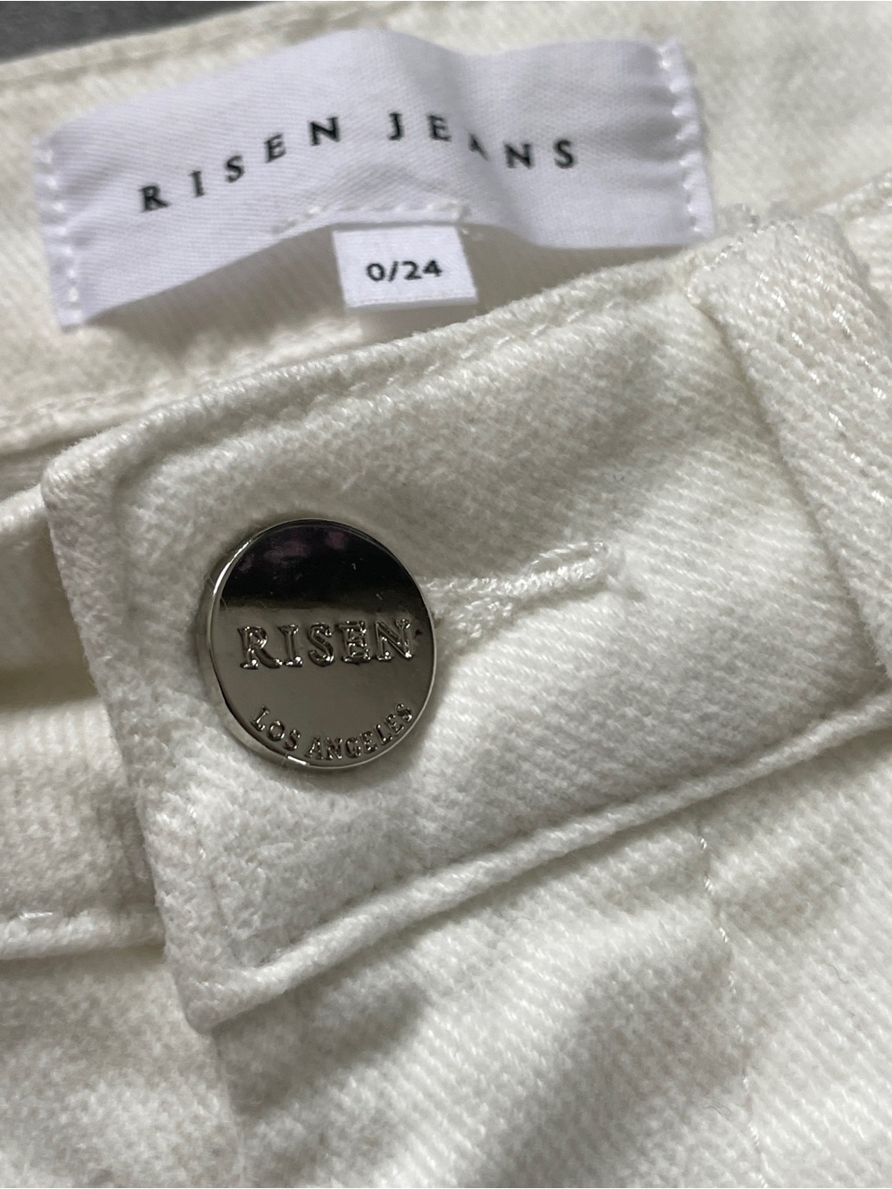NWT Risen Los Angeles White High-Rise Flare Jeans Size 0/24 - Picture 6 of 11